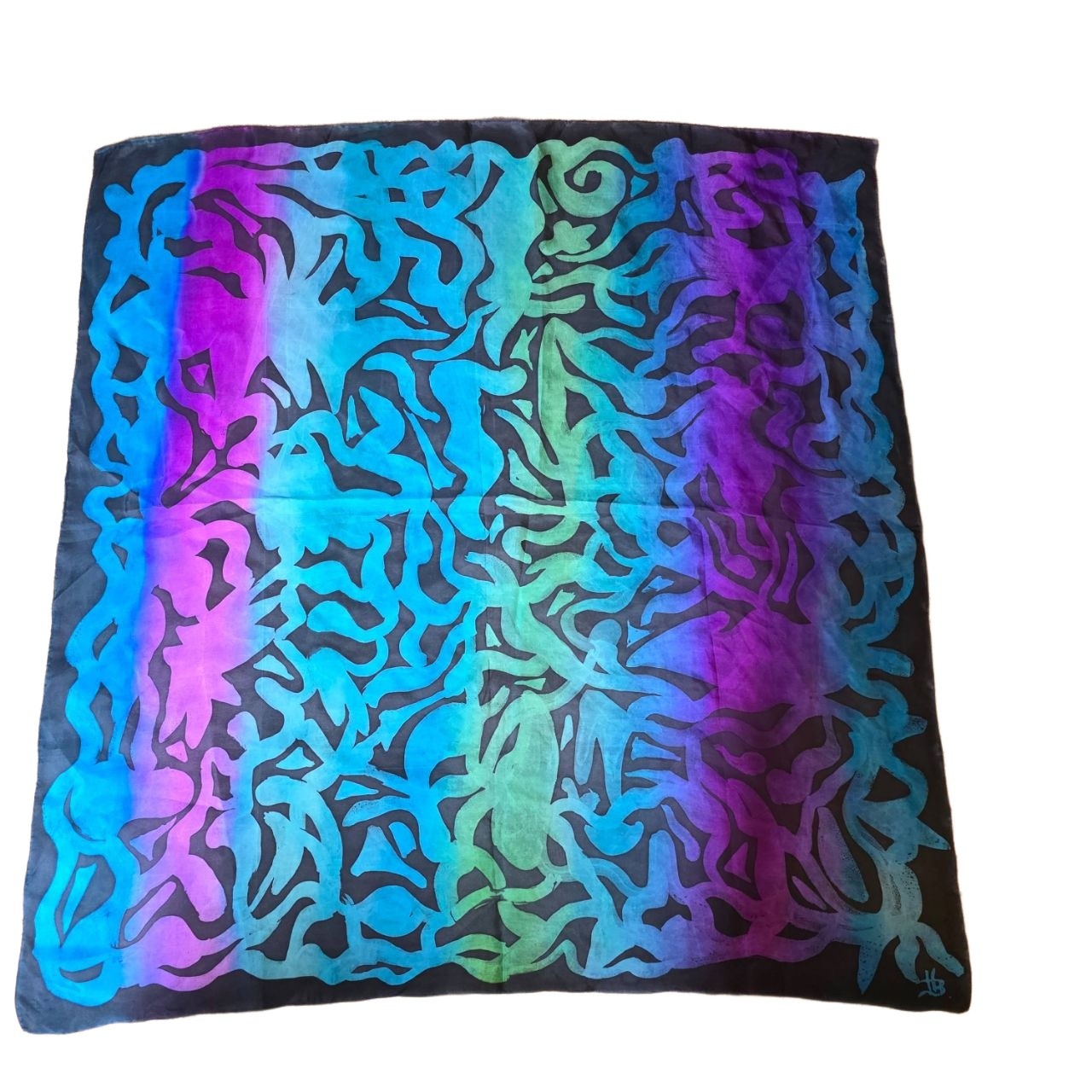 Gradient Abstract Pattern Scarf Multicolor Polyne… - image 4