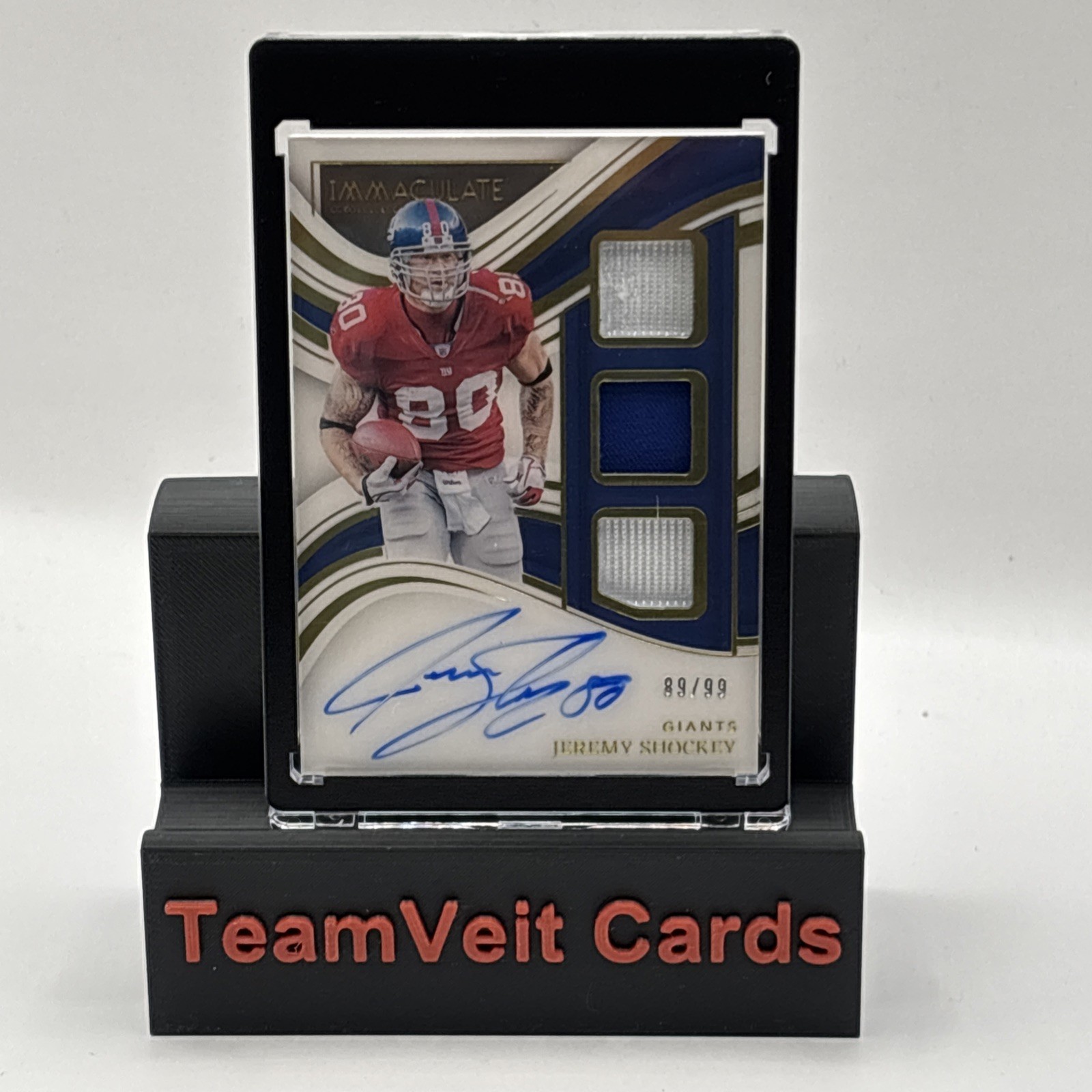 2023 Panini Immaculate Jeremy Shockey On Card Auto Game-Worn/Used Relic /99 NYG