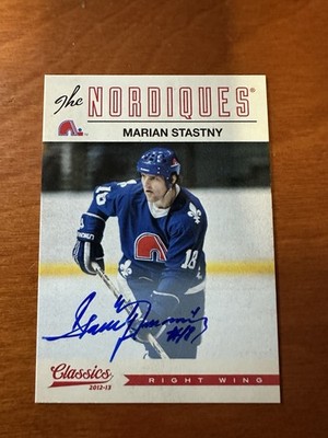 2012-13 Panini Classics Signatures Marian Stastny #28 Autographs AU Quebec