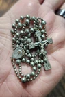 Vintage WWII Military Rosary Religious Catholic Medal Crucifix Pendant Lot #A