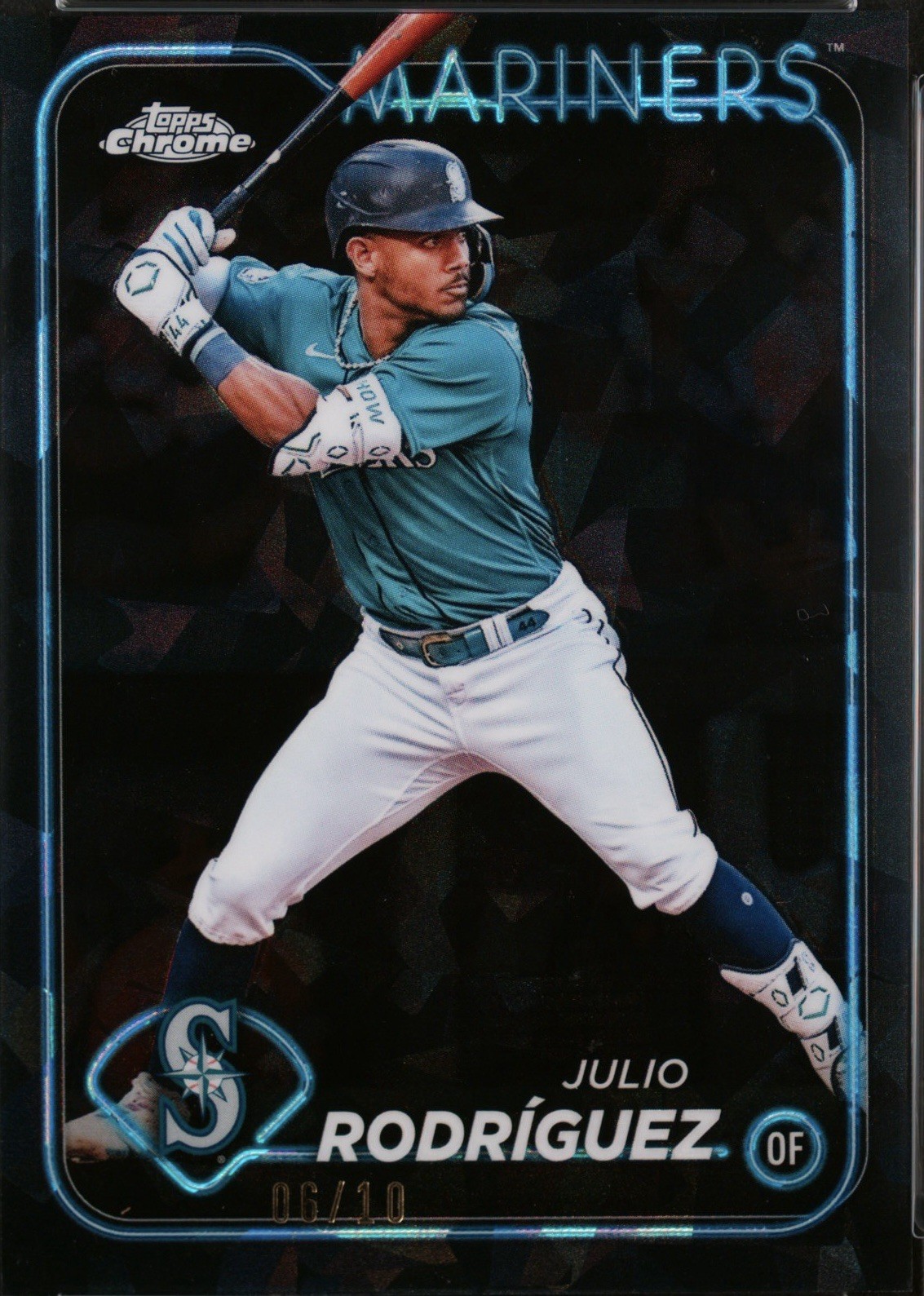 2024 TOPPS CHROME SAPPHIRE #44 JULIO RODRIGUEZ BLACK /10
