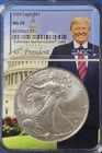 2024 American Silver Eagle $1  NGC MS70  TRUMP 45  Whitehouse Core