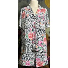 Johnny Was Azzie Pajama Shorts Set L