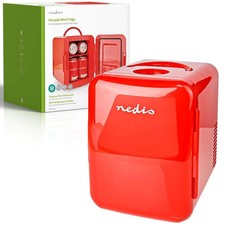 MINI FRIGO FRIGORIFERO PORTATILE 4LITRI ROSSO CASA BARCA CAMPER 12 220VOLT NEDIS