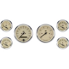 Omega Kustom 6-gauge Set Electric Speedometer Timeless Tan Omega Kustom 6-gauge Set Electric Speedometer Timeless Tan