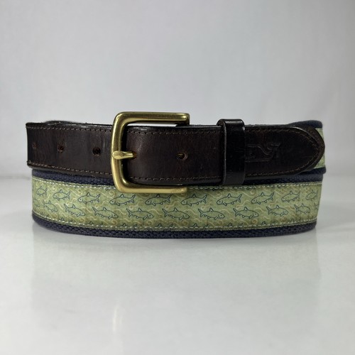 Vineyard Vines grüner Fischgürtel - Made in USA - Größe 40