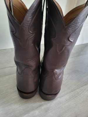 Miron Crosby Mens Cowboy Boots Juanito Chocolate 9.5 Roper Sleek Buffalo Leather