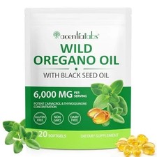 Bio Oregano Öl Softgels 2-in-1 6000 mg Oreganoöl mit Schwarzkümmelöl 120 …