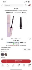 Tarte tartelette Lengthening Tubing Liquid Mascara Black Full Size 0.27 oz Model