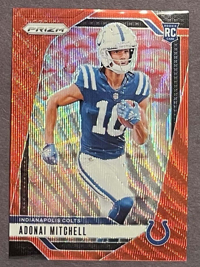 2024 Prizm Adonai Mitchell #303 Red Wave /149 RC Colts