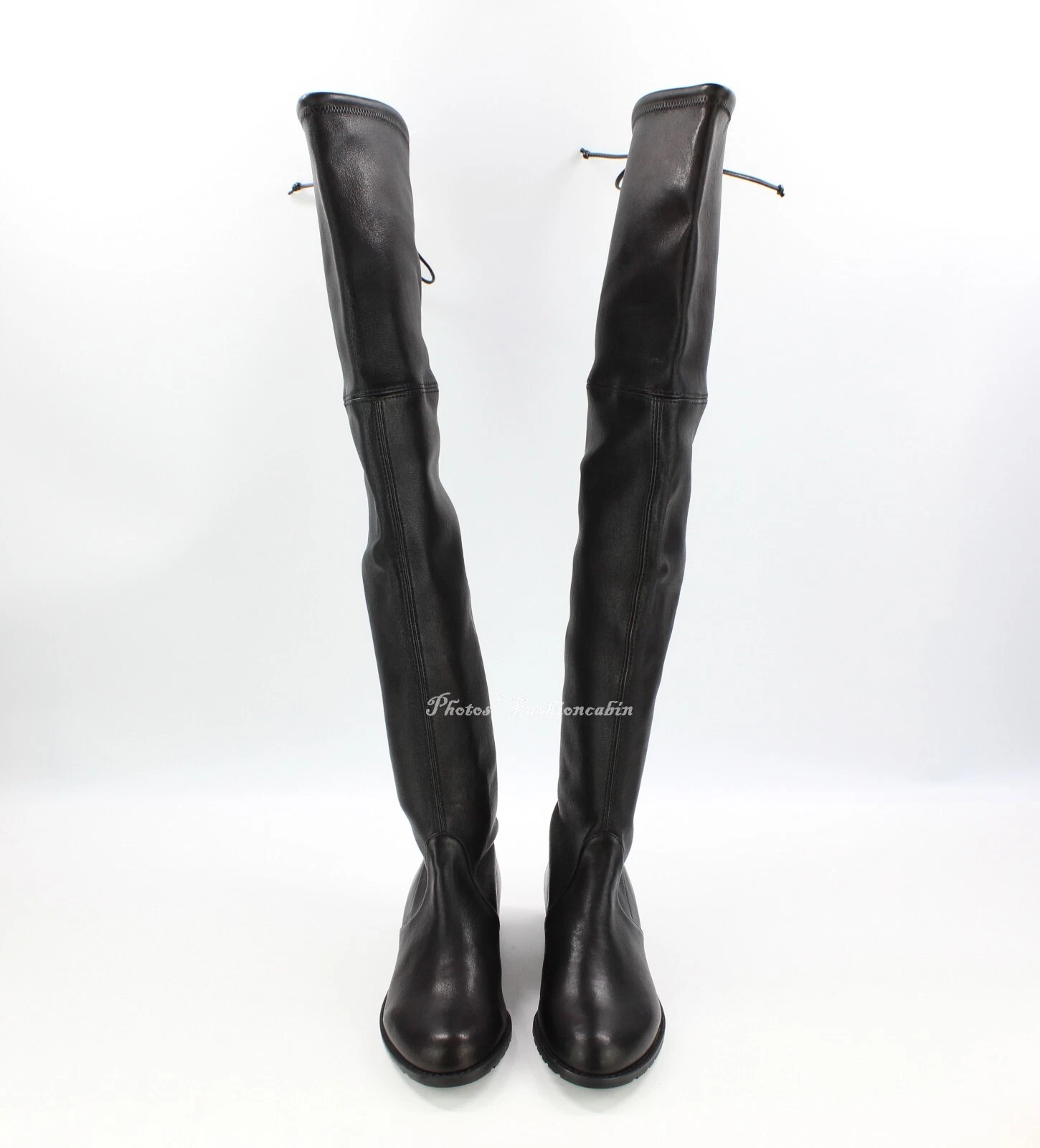 NEW Stuart Weitzman Lowland Over the Knee Boots Black Leather Small Feet US 5