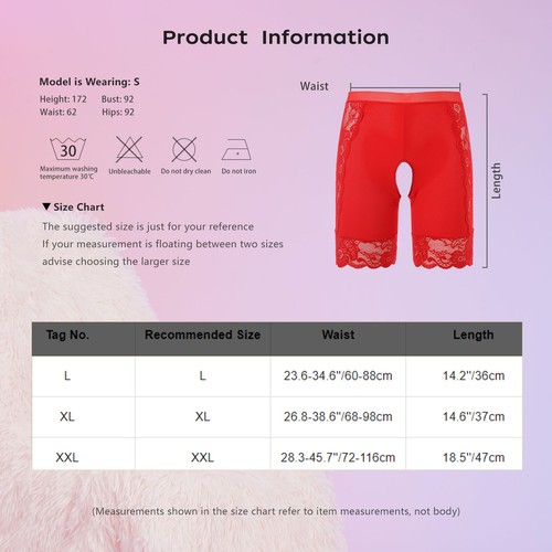 Women's Lady Open Crotch Shorts Latex Leather Boyshort Pants Clubwear Disco Rave - Picture 23 of 56