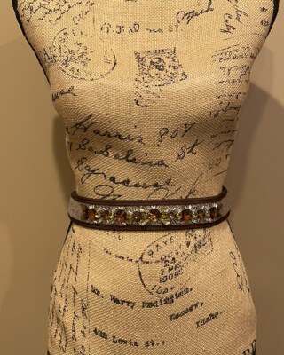 New Anthropologie Twill Rhinestone Belt Small B-1340 Anthropologie Rhinestone Belts for Women for sale | eBay main image 3