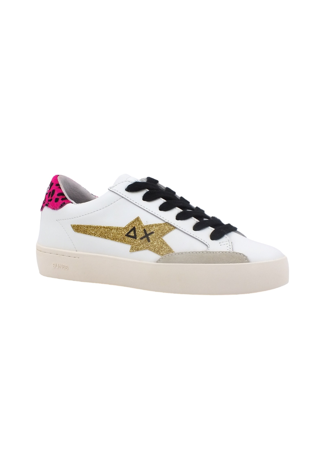 SUN68 Katy Leather Sneaker Donna Bianco Oro Z43221 25190₽
