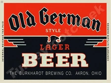 Old German Style Beer Label 9" x 12" Metal Sign