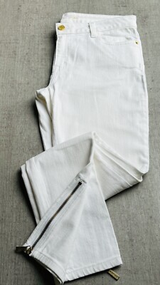 MICHAEL KORS Jeans weiß Gr. 38 / M / in29 midwaist skinny goldene Fuß-Zipper TOP