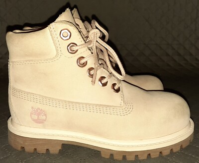 Timberland Youth Junior Pink Nubuck Field Hiker Boots Size US 10 UK 9.5 EU 27