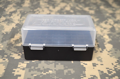 5 x BERRY'S PLASTIC STORAGE AMMO BOX CLEAR COLOR 223/556 ACP 50 rd