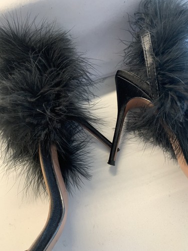 AMINA MUADDI “Adwoa”Crystal Feather Black Stiletto Heels Sandals RRP £690 UK5 38 - Picture 12 of 19
