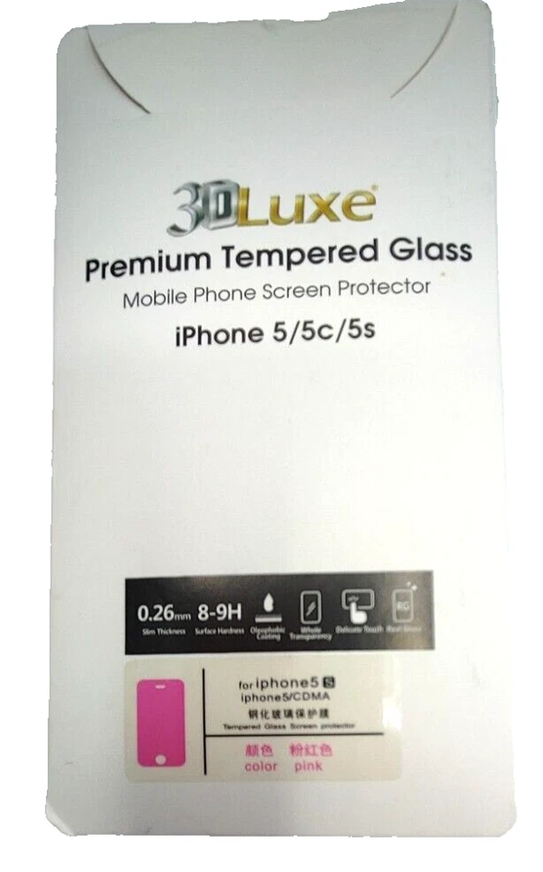 3D LUXE 5810966 PREMIUM TEMPERED GLASS MEMBRANE for IPHONE 5/5C/5S in Pink - Image 2 of 4