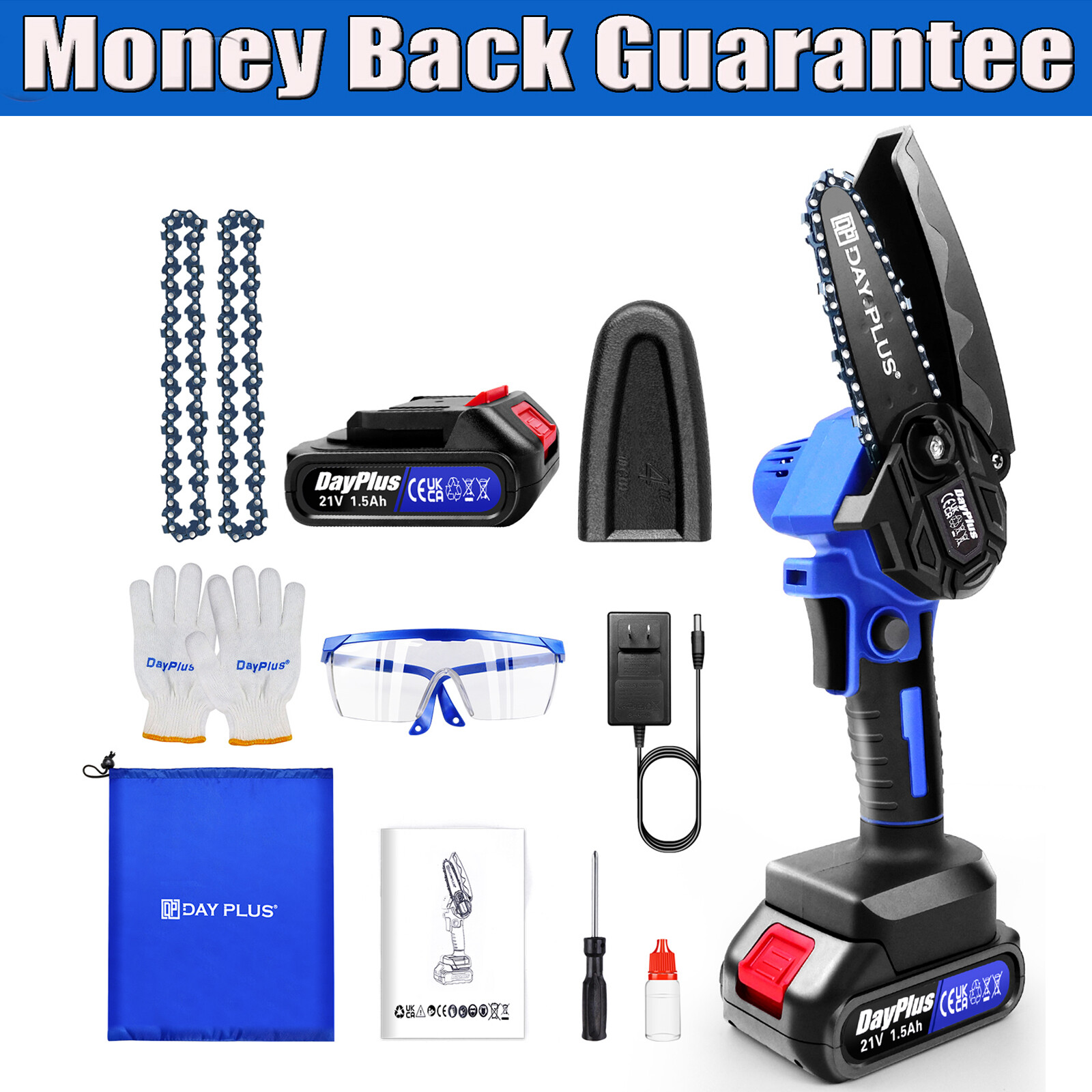 4in Chainsaw Cordless Electric Handheld Wood Cutter Saw + Battery for Makita 18V