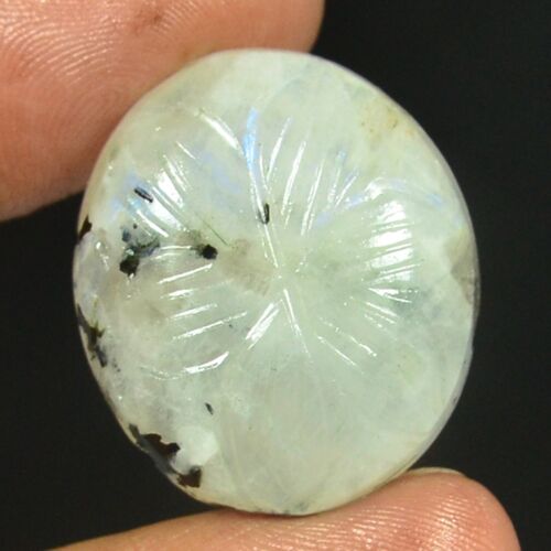 35.50Ct Natural White Moonstone Designer Handcrafted carving Gemstone Jewelry - Picture 1 of 11