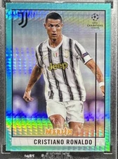 Cristiano Ronaldo 2020 Topps Chrome Merlin Aqua Prism Refractor #50 Juventus