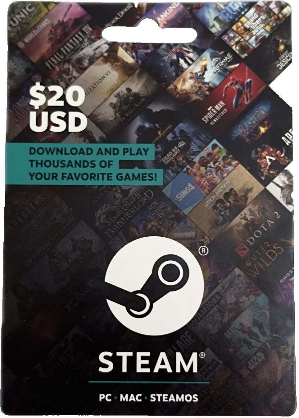 Cartera de vapor Tarjetas prepago Gaming