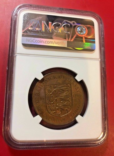 1966 JERSEY 1/12S NORMAN CONQUEST NGC MS 62 RB - Picture 2 of 2
