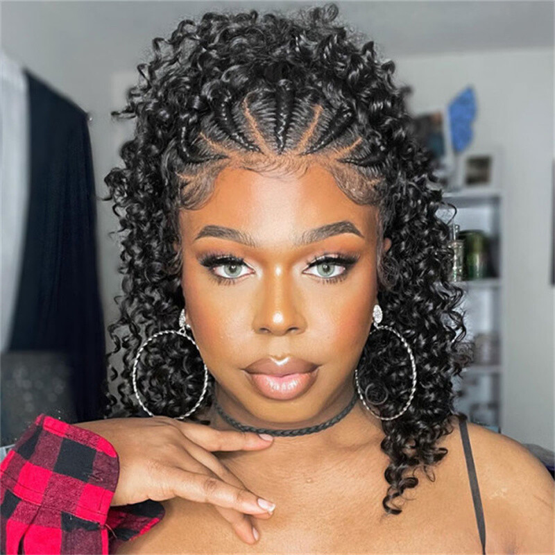 Braided Wigs 100% Human Hair 13X4 Lace Front Wig Braided 