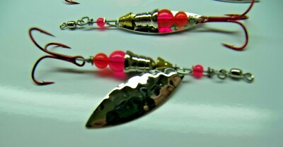 TROUT SALMON SPINNERS STEELHEAD SIZE #4 3/8 oz EAGLE CLAW WIDE  GAP HOOKS 2x #4