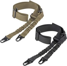 2 Points Long Rifle Sling Traditional Gun Slings Standard Strap with Metal Hook