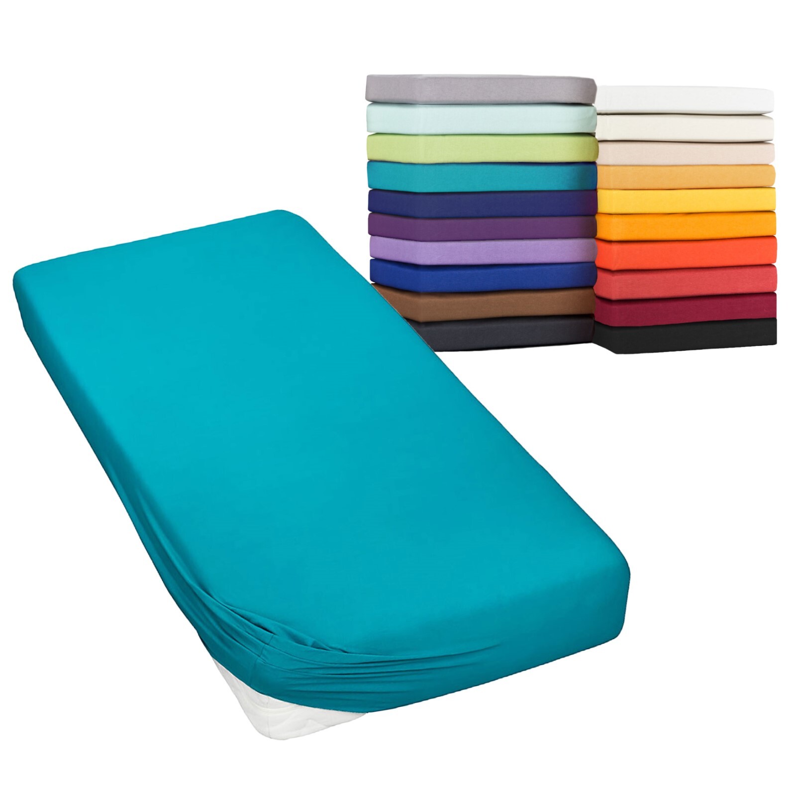 Sábana bajera 200x220-220x240 cm sábana bajera 160g/m² Jersey Moon Line verde