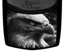 Grey American Eagle Flag Independence Truck Hood Wrap Vinyl Car Graphic Decal