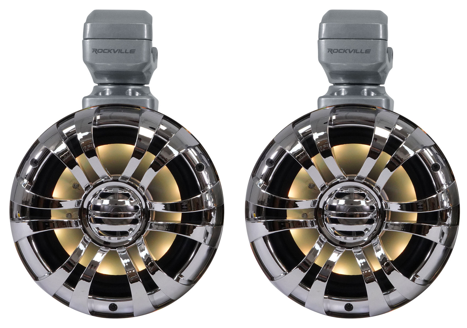 2 Поворотные светодиодные колонки Rockville WB50KLS СЕРЕБРИСТОГО ЦВЕТА 525 дюйма Усилитель MTX для квадроцикловUTV