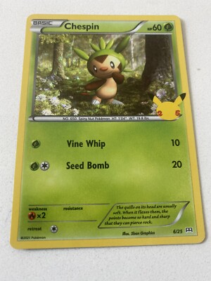 Chespin - 6/25 - 25th Anniversary Holo Promo McDonald's Pokemon NM | eBay