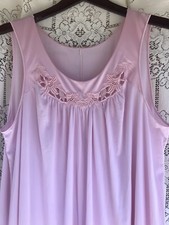 Vanity Fair  Gown SILKY Thin Nylon SM Pink/Purple LONG VINTAGE  