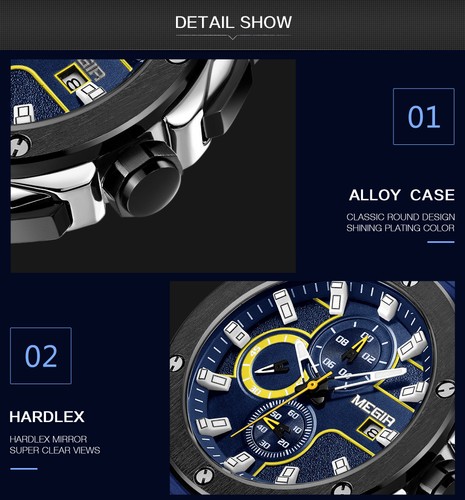 Watch Luxury Sport Top Quality Man Mégir Silicone Date Chronograph Waterproof +* - Picture 9 of 10