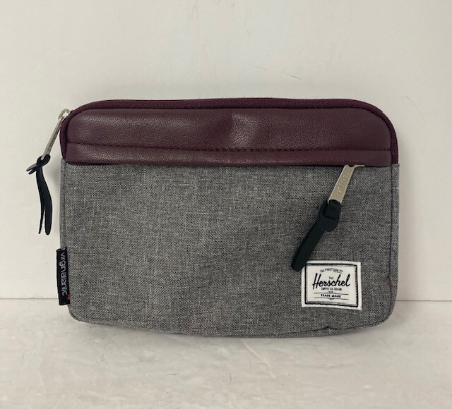 Herschel Pouch Tolietries S Bag Virgin atlantic Essential Clutch Travel Gray EUC