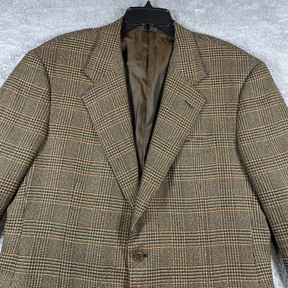 Blazer de Colección Pal Zileri Para Hombres US42 Marrón a Cuadros Lana Cachemira Hecho en Italia Traje Chaqueta Foto 2 de 4