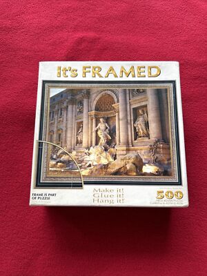 Sure-Lox It's Framed 500 Piece Puzzle Trevi Fountain Rome Italy Gift Idea