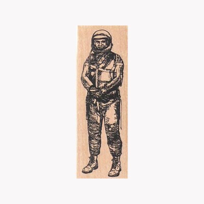 Mounted Rubber Stamp, Astronaut, Outer Space, Space Travel, Vintage Astronaut