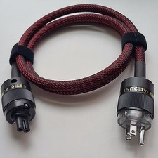1.5m Mains Power Cable US C7 IEC Rhodium Plug HIFI Audio