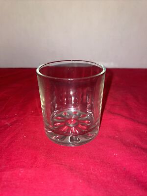 4 Vintage Clear Bottom Flower Pattern Juice Glasses Tumbler 4 Ounces-Estate Find