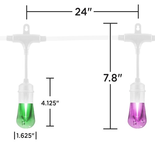 Enbrighten Premium Color Changing String Lights, 24ft White Cord, 12 Shatterp... - Picture 3 of 8