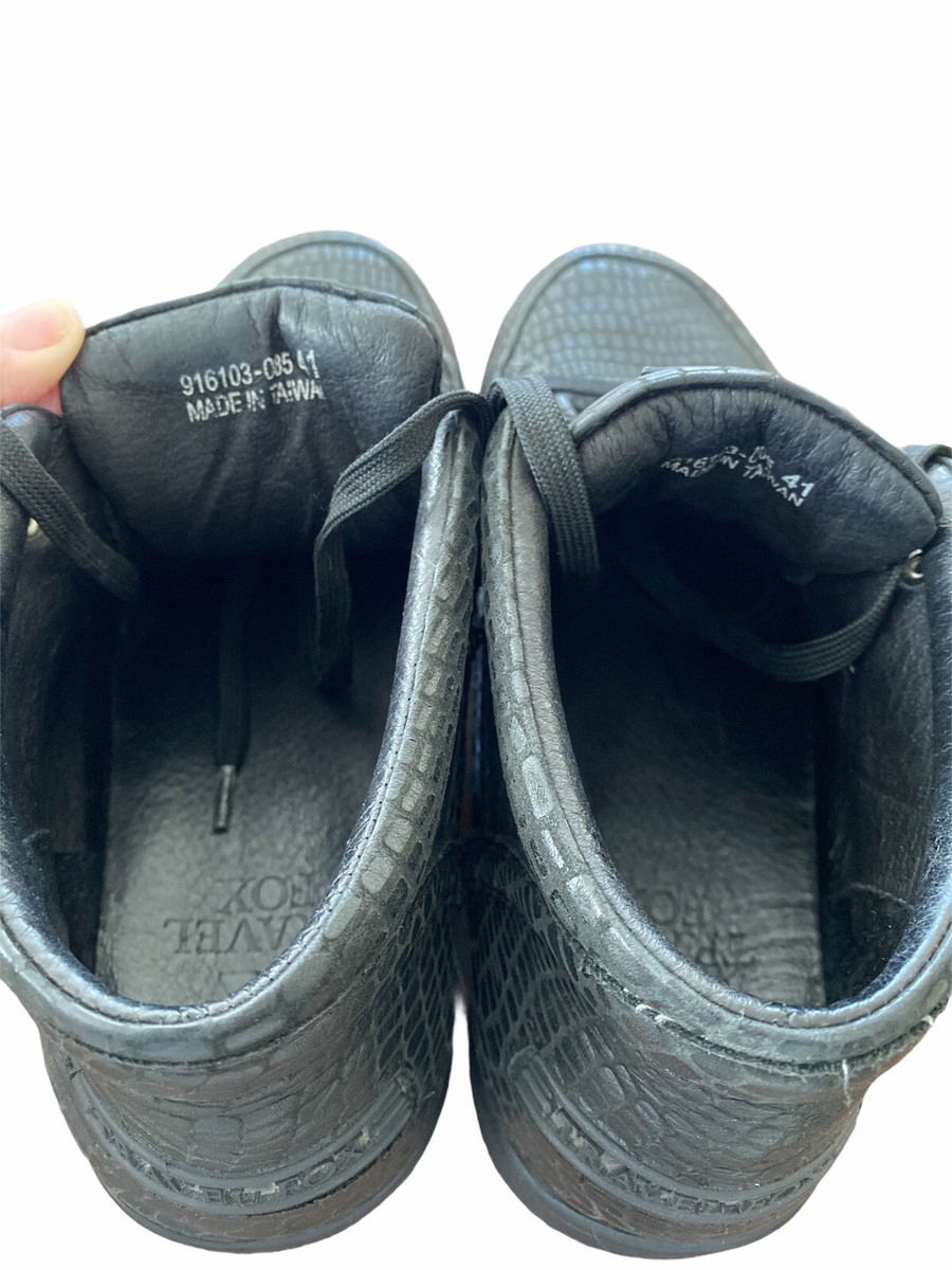 41 (8) Travel Fox Men\'s Cancun Snake Embossed Black Sneakers Shoes 41 (8) Travel Fox Men main image 3