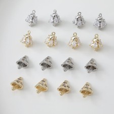 6pcs CZ Pave Mushroom Charm,Cubic Zirconia Mushroom Pendant,Toadstool Charms
