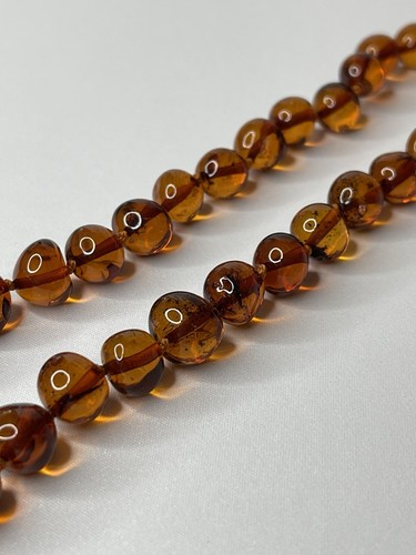 GENUINO CUENTAS DE ÁMBAR SEMI REDONDAS. COÑAC OSCURO cuentas ámbar. Collar ámbar - Imagen 7 de 21