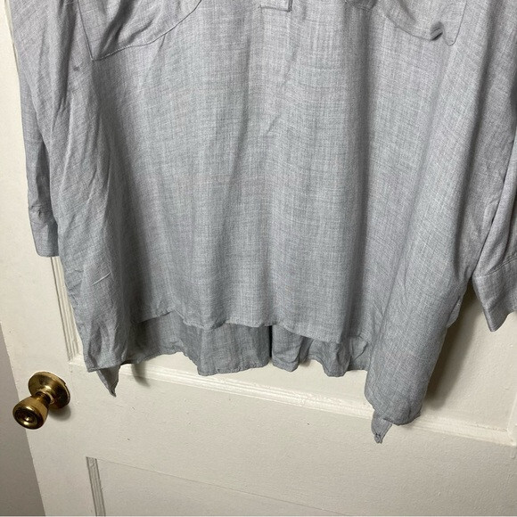 Zara basic light gray popover loose button up wom… - image 4