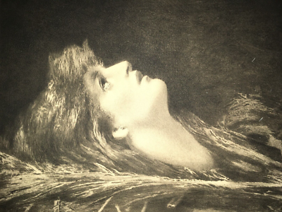 1890 Art Nouveau Etching 
